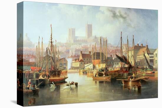 The Brayford Pool and Lincoln Cathedral-John Wilson Carmichael-Stretched Canvas