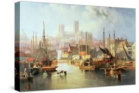 The Brayford Pool and Lincoln Cathedral-John Wilson Carmichael-Stretched Canvas