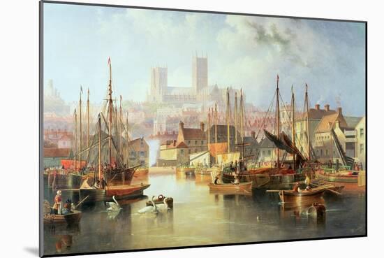 The Brayford Pool and Lincoln Cathedral-John Wilson Carmichael-Mounted Giclee Print