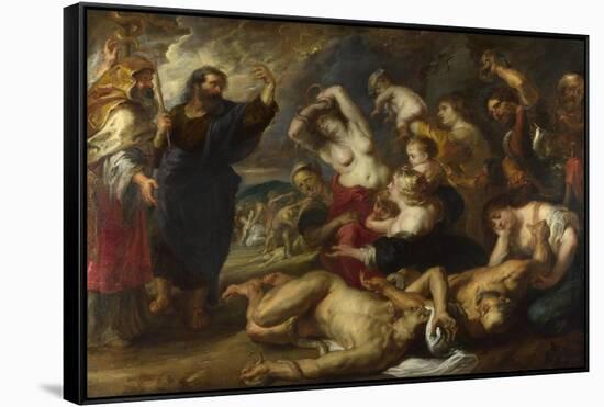 The Brazen Serpent, 1635-1640-Peter Paul Rubens-Framed Stretched Canvas