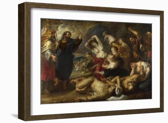 The Brazen Serpent, 1635-1640-Peter Paul Rubens-Framed Giclee Print