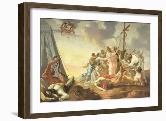 The Brazen Serpent, Right Hand Section-Simon Vouet-Framed Giclee Print