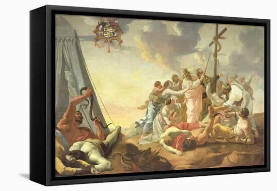 The Brazen Serpent, Right Hand Section-Simon Vouet-Framed Stretched Canvas