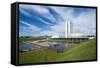 The Brazilian Congress, Brasilia, UNESCO World Heritage Site, Brazil, South America-Michael Runkel-Framed Stretched Canvas