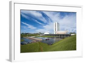 The Brazilian Congress, Brasilia, UNESCO World Heritage Site, Brazil, South America-Michael Runkel-Framed Photographic Print