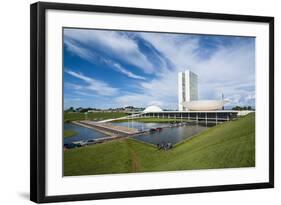 The Brazilian Congress, Brasilia, UNESCO World Heritage Site, Brazil, South America-Michael Runkel-Framed Photographic Print