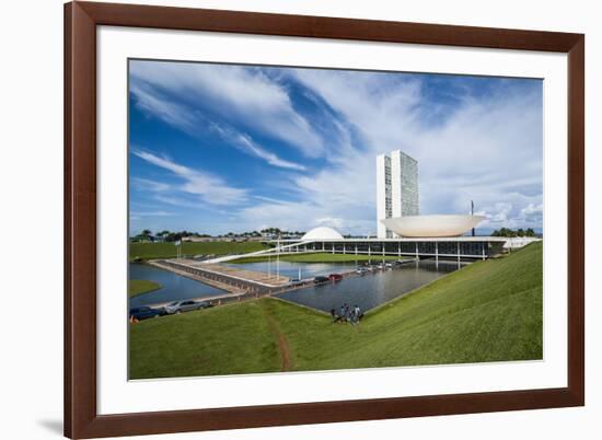 The Brazilian Congress, Brasilia, UNESCO World Heritage Site, Brazil, South America-Michael Runkel-Framed Photographic Print