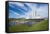 The Brazilian Congress, Brasilia, UNESCO World Heritage Site, Brazil, South America-Michael Runkel-Framed Stretched Canvas