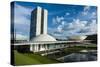 The Brazilian Congress, Brasilia, UNESCO World Heritage Site, Brazil, South America-Michael Runkel-Stretched Canvas