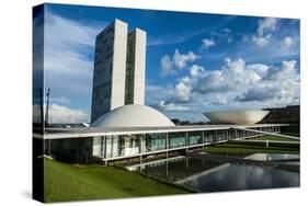 The Brazilian Congress, Brasilia, UNESCO World Heritage Site, Brazil, South America-Michael Runkel-Stretched Canvas