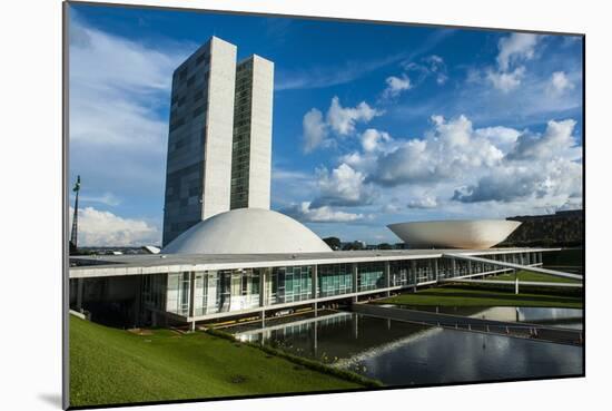 The Brazilian Congress, Brasilia, UNESCO World Heritage Site, Brazil, South America-Michael Runkel-Mounted Photographic Print