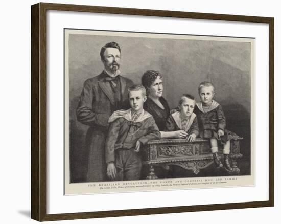 The Brazilian Revolution, the Comte and Comtesse D'Eu and Family-null-Framed Giclee Print