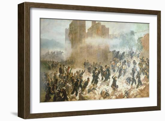 The Breach of Porta Pia in Rome, September 20, 1870-Carlo Ademollo-Framed Giclee Print