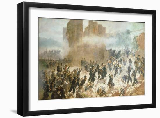 The Breach of Porta Pia in Rome, September 20, 1870-Carlo Ademollo-Framed Giclee Print