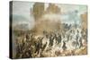 The Breach of Porta Pia in Rome, September 20, 1870-Carlo Ademollo-Stretched Canvas