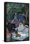 The Breakfast Outdoors, Central Section-Claude Monet-Framed Stretched Canvas