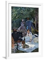 The Breakfast Outdoors, Central Section-Claude Monet-Framed Art Print