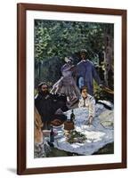 The Breakfast Outdoors, Central Section-Claude Monet-Framed Art Print