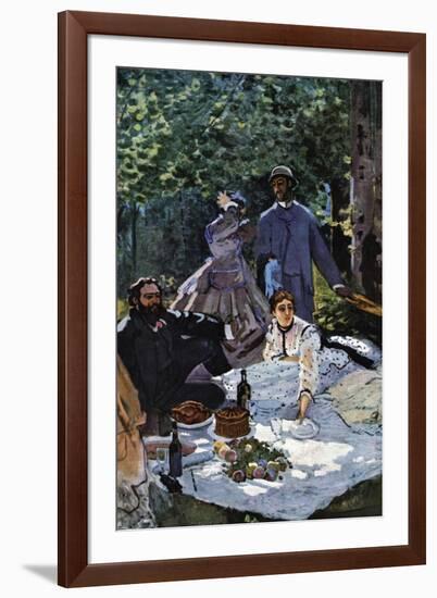 The Breakfast Outdoors, Central Section-Claude Monet-Framed Art Print