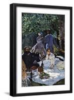 The Breakfast Outdoors, Central Section-Claude Monet-Framed Art Print