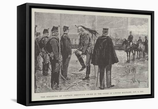 The Breaking of Captain Dreyfus's Sword in the Court of L'Ecole Militaire, 5 January 1895-Frederic De Haenen-Framed Stretched Canvas