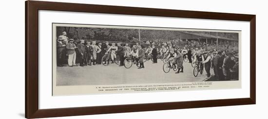 The Breaking of the Twenty-Four Hours' Cycling Record at Herne Hill, the Start-null-Framed Giclee Print