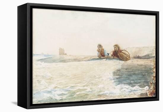 The Breakwater, 1883-Winslow Homer-Framed Stretched Canvas