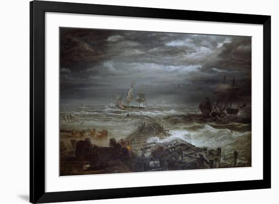 The Breakwater at Gorleston, Great Yarmouth, 1871-William James Callcott-Framed Giclee Print