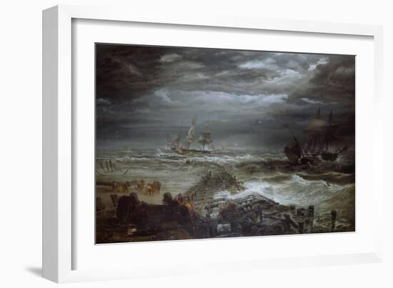 The Breakwater at Gorleston, Great Yarmouth, 1871-William James Callcott-Framed Giclee Print