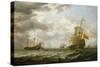 The Brederode off Hellevoetsluis, mid 17Th Century (Painting)-Simon Jacobsz Vlieger-Stretched Canvas