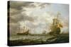 The Brederode off Hellevoetsluis, mid 17Th Century (Painting)-Simon Jacobsz Vlieger-Stretched Canvas