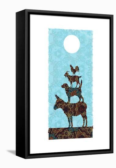 The Bremen Town Musicians-Teofilo Olivieri-Framed Stretched Canvas
