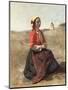The Breton in Prayer-Jean-Baptiste-Camille Corot-Mounted Giclee Print