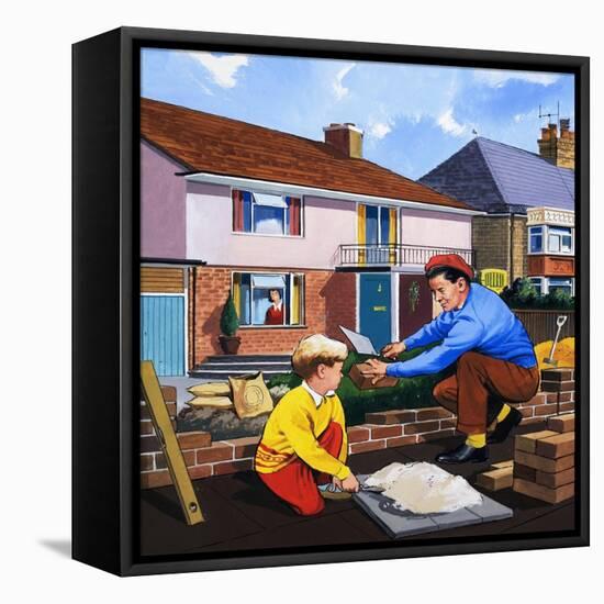 The Bricklayer-null-Framed Stretched Canvas