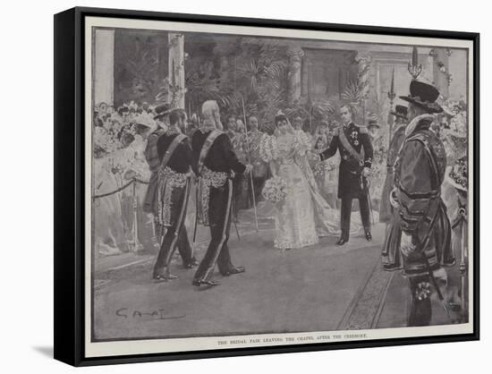 The Bridal Pair Leaving the Chapel after the Ceremony-G.S. Amato-Framed Stretched Canvas