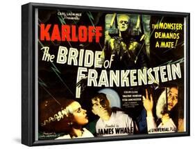 The Bride of Frankenstein, Boris Karloff, Elsa Lanchester, Colin Clive, Valerie Hobson, 1935-null-Framed Art Print