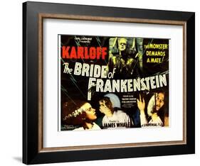 The Bride of Frankenstein, Boris Karloff, Elsa Lanchester, Colin Clive, Valerie Hobson, 1935-null-Framed Art Print