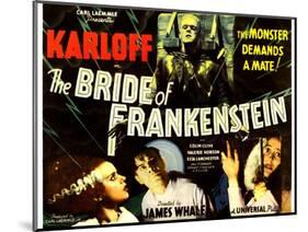 The Bride of Frankenstein, Boris Karloff, Elsa Lanchester, Colin Clive, Valerie Hobson, 1935-null-Mounted Art Print