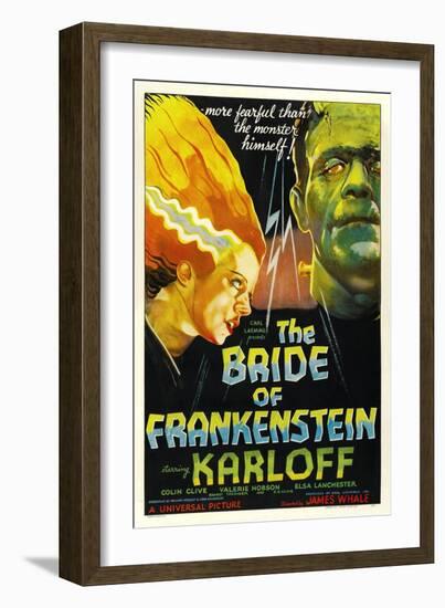 The Bride of Frankenstein, Elsa Lanchester, Boris Karloff, 1935-null-Framed Art Print