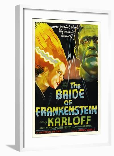 The Bride of Frankenstein, Elsa Lanchester, Boris Karloff, 1935-null-Framed Art Print