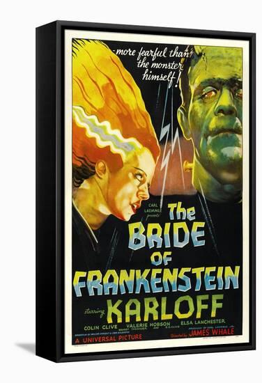 THE BRIDE OF FRANKENSTEIN, from left: Elsa Lanchester, Boris Karloff, 1935-null-Framed Stretched Canvas