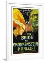 THE BRIDE OF FRANKENSTEIN, from left: Elsa Lanchester, Boris Karloff, 1935-null-Framed Art Print