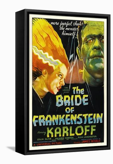 THE BRIDE OF FRANKENSTEIN, from left: Elsa Lanchester, Boris Karloff, 1935-null-Framed Stretched Canvas