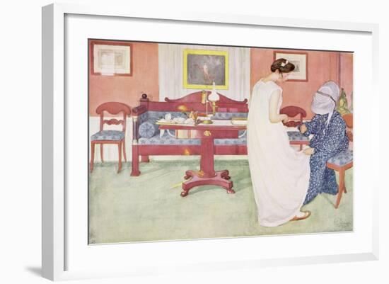 The Bridesmaid, Published in "Lasst Licht Hinin," ("Let in More Light") 1908-Carl Larsson-Framed Giclee Print