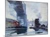 The Bridge, 1914 (Oil on Canvas)-Jonas Lie-Mounted Giclee Print