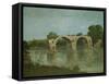 The Bridge at Ambrussum-Gustave Courbet-Framed Stretched Canvas