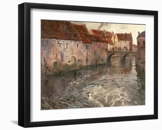 The Bridge at Antwerp (Or Oudenard), 1902-Fritz Thaulow-Framed Giclee Print