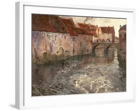 The Bridge at Antwerp (Or Oudenard), 1902-Fritz Thaulow-Framed Giclee Print