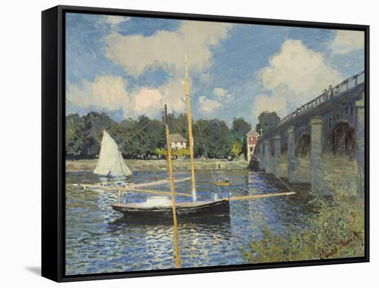 The Bridge at Argenteuil, 1874-Claude Monet-Framed Stretched Canvas