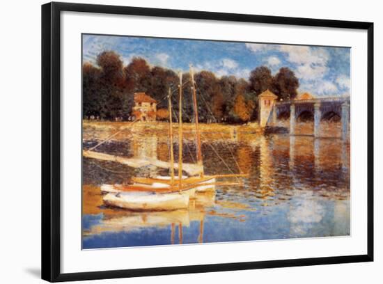 The Bridge at Argenteuil-Claude Monet-Framed Art Print